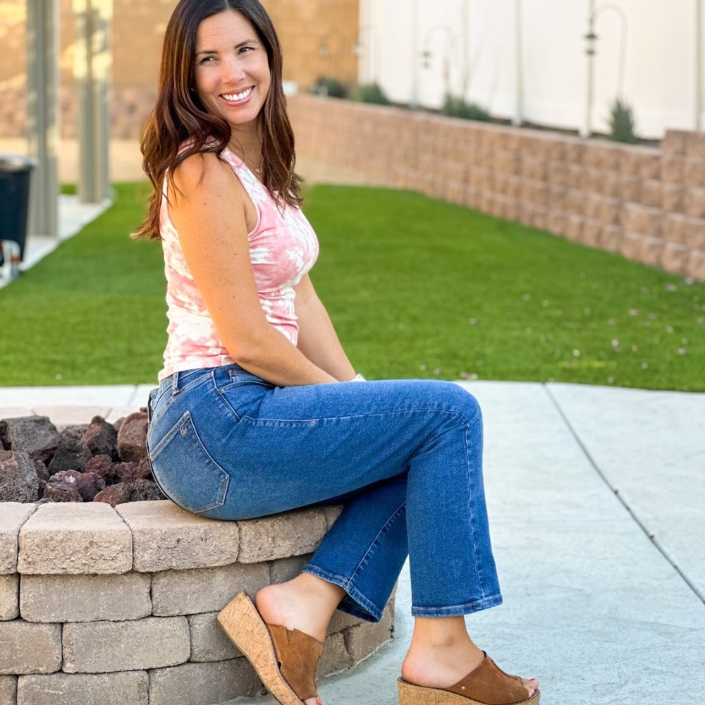 NWT Lularoe Crop Kick Flare Denim Jeans size 34